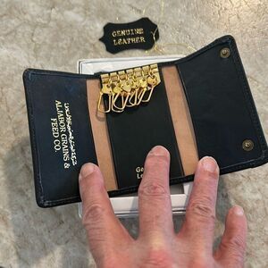 Black Leather Key Holder NIB